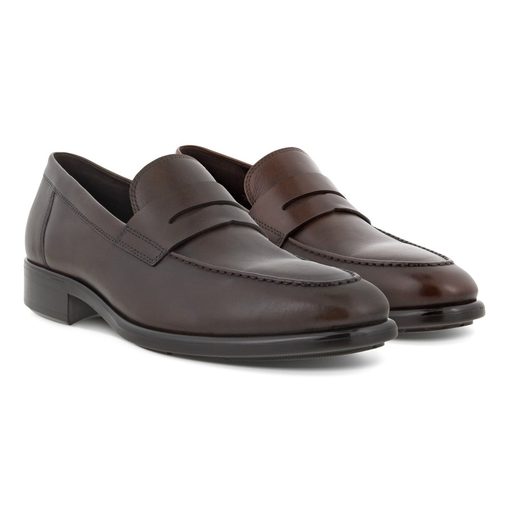 ECCO Mens Slip On Brown - Citytray - IRD-371945